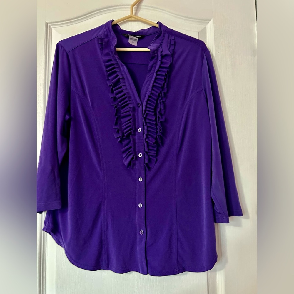Bianca Nygard purple Ruffled Women's Top Sz. 16